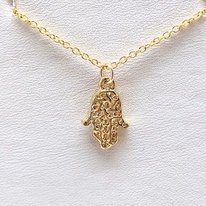 COPY - Star of David Gold Vermeil Hamsa Necklace NWT 18”